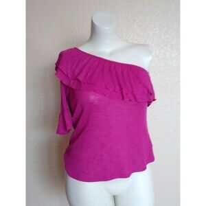 Ro & De One Shoulder Ruffle Top Size S New